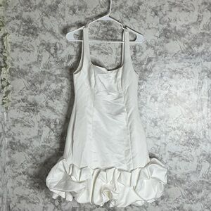 Fashion Nova White Dress with Ruffle Detail